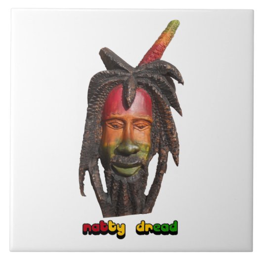 Natty Angst Rastaman mit Dreadlocks Fliese (Vorderseite)