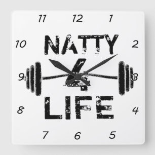 Natty Leben 4 Quadratische Wanduhr