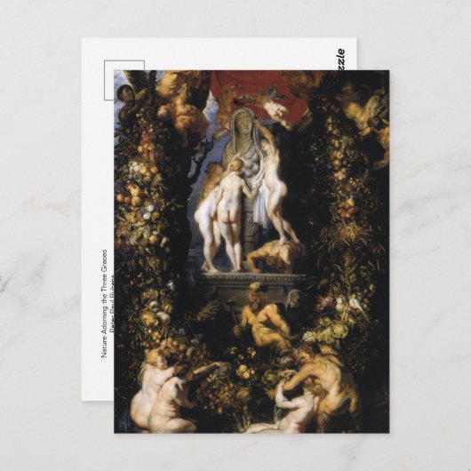 Natur Adorieren der Drei Grässer von Rubens Postca Postkarte (Vorne/Hinten)