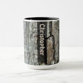 Natur-alte Kiefer-Barke mit Namen Tasse (Zentrum)