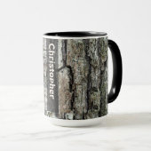 Natur-alte Kiefer-Barke mit Namen Tasse (VorderseiteRechts)