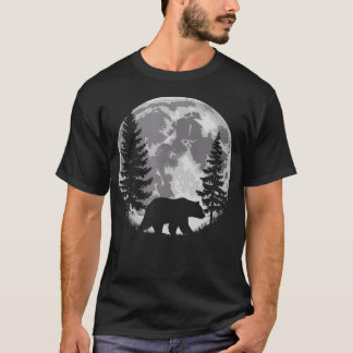 Natur Bär Mond Wald Wildtiere Outdoor T-Shirt