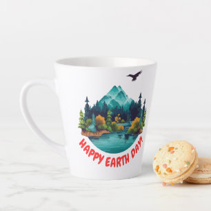 Natur Berg Fluss "FROHEN TAG DER ERDE!" Abzeichen  Milchtasse