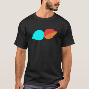 Natur Blätter Fall Herbst Botanisch Abstrakt Cyan T-Shirt