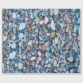 NATUR BLAUE STEINE WET PEBBLE PATTERN GESCHENKPAPIER (Flach)