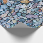 NATUR BLAUE STEINE WET PEBBLE PATTERN GESCHENKPAPIER (Ecke)