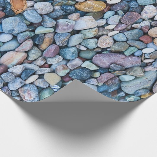NATUR BLAUE STEINE WET PEBBLE PATTERN GESCHENKPAPIER (Ecke)