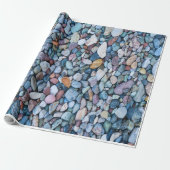 NATUR BLAUE STEINE WET PEBBLE PATTERN GESCHENKPAPIER (Ungerollt)