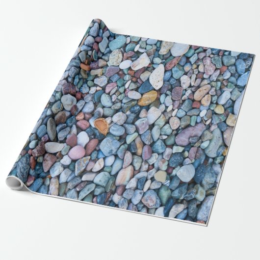 NATUR BLAUE STEINE WET PEBBLE PATTERN GESCHENKPAPIER (Ungerollt)