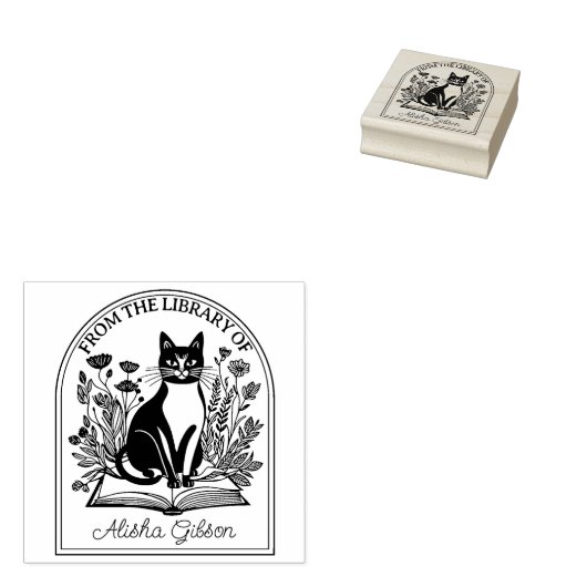 Natur-Blume Katze buchen, benutzerdefiniertes Buch Gummistempel (Stempel)