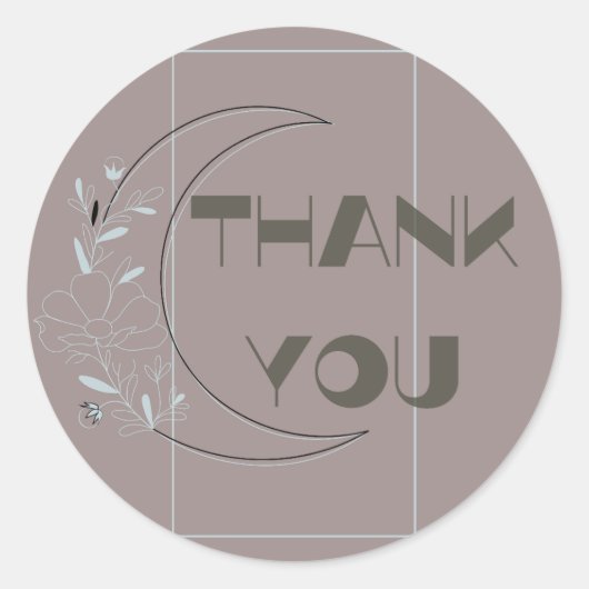 Natur, botanisch, Minimalistisch, erdig Danke, NS9 Runder Aufkleber (Vorderseite)
