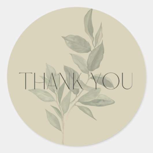 Natur, botanisch, Minimalistisch, erdig Danke, NS9 Runder Aufkleber (Vorderseite)