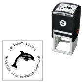 Natur Botanische Rücksendeadresse Dolphin Permastempel (Beispiel)