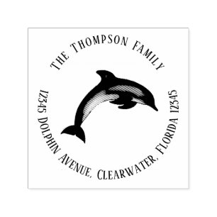 Natur Botanische Rücksendeadresse Dolphin Permastempel