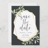 Natur | Botanische Wasserfarbe Save The Date (Vorderseite)