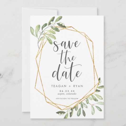 Natur | Botanische Wasserfarbe Save The Date (Vorderseite)