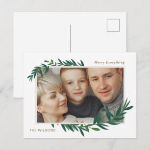 Natur Botanischer Wunsch Gold Foto Feiertag Postka Feiertagspostkarte