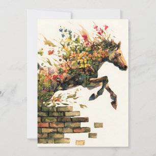 Natur Botanisches Blumenhorse Jumping Ankündigung
