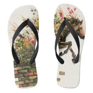 Natur Botanisches Blumenhorse Jumping Badesandalen