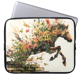 Natur Botanisches Blumenhorse Jumping Laptopschutzhülle