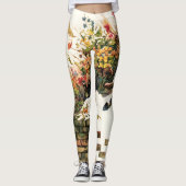 Natur Botanisches Blumenhorse Jumping Leggings (Vorderseite)