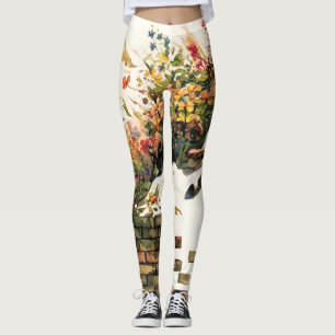 Natur Botanisches Blumenhorse Jumping Leggings