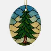 Natur-Buntglas-Tannenbaum | Weihnachtsbaum Keramik Ornament (Rechts)