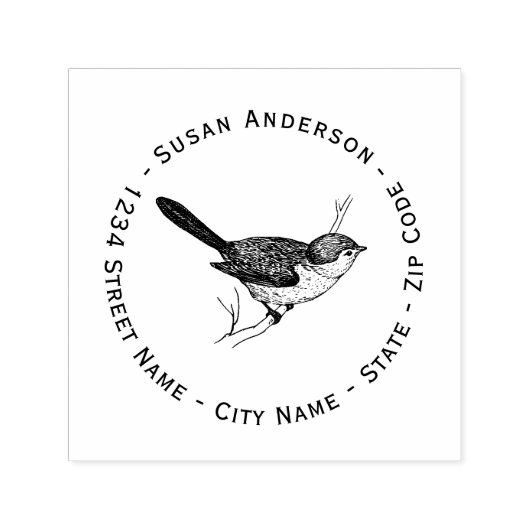 Natur - Bushtit-Rücksendeadresse Selbstfarbige Bri Permastempel (Design)