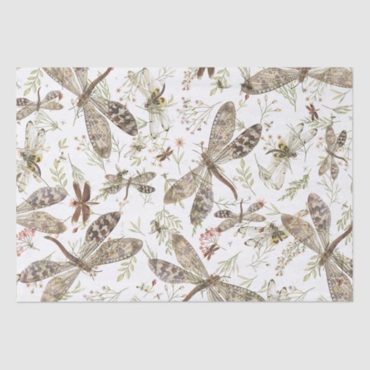 Natur-Collagen-Libellen Seidenpapier (Vorderseite)