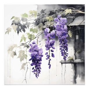 Natur Delikate violette Blumen Fotodruck