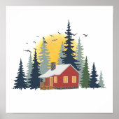 Natur-Escape-Hütte im Wald Poster (Vorne)