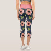 Natur Farbenfrohe Blume Niedlich Wasserfarbe Capri Leggings (Rückseite)