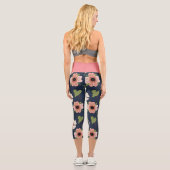 Natur Farbenfrohe Blume Niedlich Wasserfarbe Capri Leggings (Rückseite)