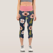 Natur Farbenfrohe Blume Niedlich Wasserfarbe Capri Leggings (Vorderseite)