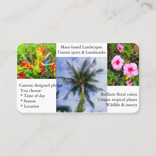 Natur-Fotografie Visitenkarte (Rückseite)