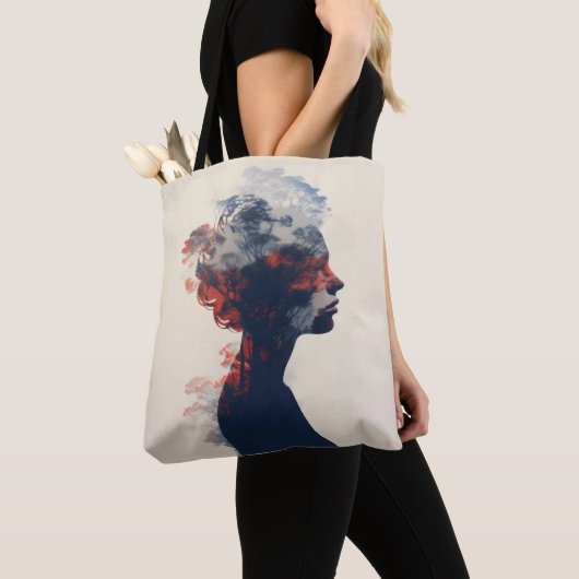 Natur Frau doppelte Exposition Tasche (Von Nahem)