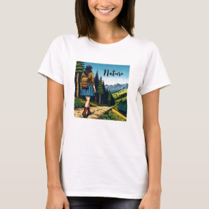 Natur   Frauen wandern auf einem Pfad T-Shirt