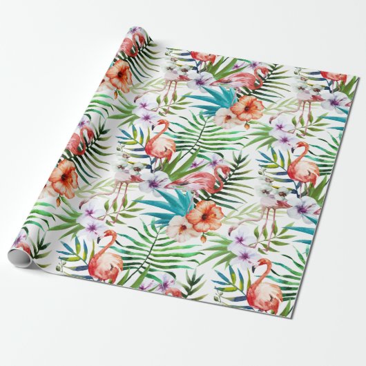Natur-Gartenmuster des extravaganten Flamingos Geschenkpapier (Ungerollt)
