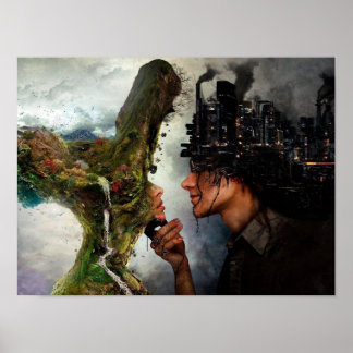 Natur gegen Zivilisationspopster Poster