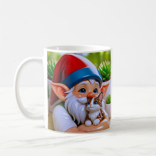 Natur-Gnom-Katze Kaffeetasse (Links)