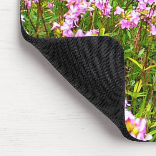 Natur, grün, Wildblumen, rosa, Wasser Mousepad (Ecke)