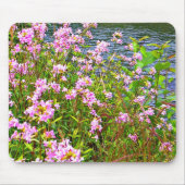 Natur, grün, Wildblumen, rosa, Wasser Mousepad (Vorne)