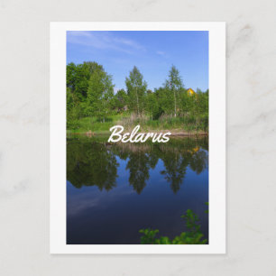 Natur Grüne Bäume Blauer See Fluss Weißrussland Postkarte