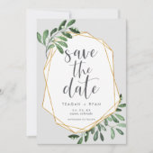 Natur | Grüne Wasserfarbe Botanisch Save The Date (Vorderseite)