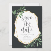 Natur | Grüne Wasserfarbe Botanisch Save The Date (Vorderseite)