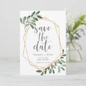 Natur | Grüne Wasserfarbe Botanisch Save The Date (Stehend Vorderseite)