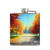 Natur-Herbstbäume im Wald Flachmann (Rückseite)