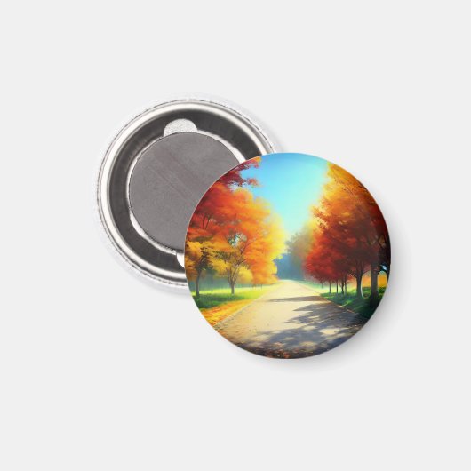 Natur-Herbstbäume im Wald Magnet (Vorderseite/Rückseite)