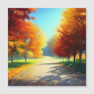 Natur-Herbstbäume im Wald Magnetkarte