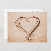 Natur | Herz in Sand Postkarte (Vorne/Hinten)